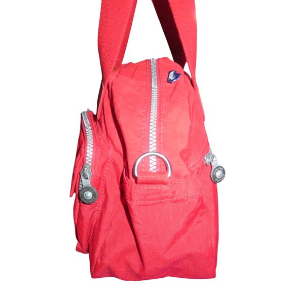 Kipling HB6855 Defea Large Crossbody Handbag in Red Nylon with Leather Handles - Picture 3 of 14